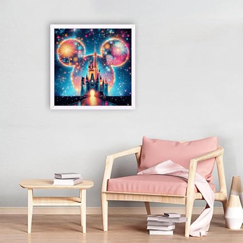 Image of JAKI Diamond Art Painting Kits for Adults Castle-Diamond Art for Adults Cartoon,Full Drill Diamond Art Kits for Gift Home Wall Decor(13.8x13.8inch)