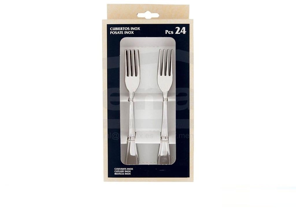 DRW Tenedor pequeño Aperitivos Acero INOX 24 Unidades Talla Unica