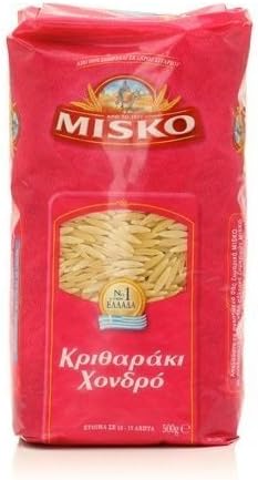 Greek Orzo Pasta [Risoni Large], (4)- 17.6 oz. Pkgs. by Misko SA (Athens)