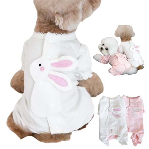 犬 服 猫 服 洋服 長袖 可愛い 背中開き 春夏秋用 柔らかい 小型犬 中型犬 犬の服 伸縮性 通気性 防虫 UVカット 脱毛保護 皮膚保護 (白, L)
