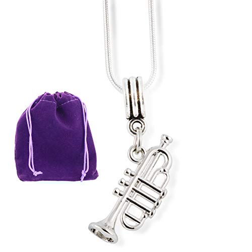 Trumpet Necklace - Trumpet Charm on a Trumpet Necklace for Men These are Great Trumpet Gifts for Men and Trumpet Jewelry for Men A Nice His and Her Music Necklace for a Friend or Relative