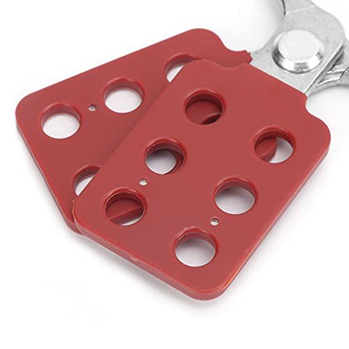 Image of Sonew 1.5'' Jaw Steel Lockout Hasp, Lockout Tagout Hasp with Handle and Extended Jaw, Safety Insulation Padlock Hasp, Insulated Lock Hasp, with 6 Holes Interlock, 10Piece