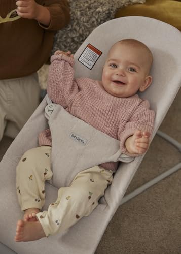 Image of BabyBjorn Bouncer Bliss, Woven melange, Light Beige | 2-in-1 Adjustable Baby Bouncer Seat and Toddler Chair, Newborn to Toddler (8-29 lbs), 4 Positions, Lightweight & Portable
