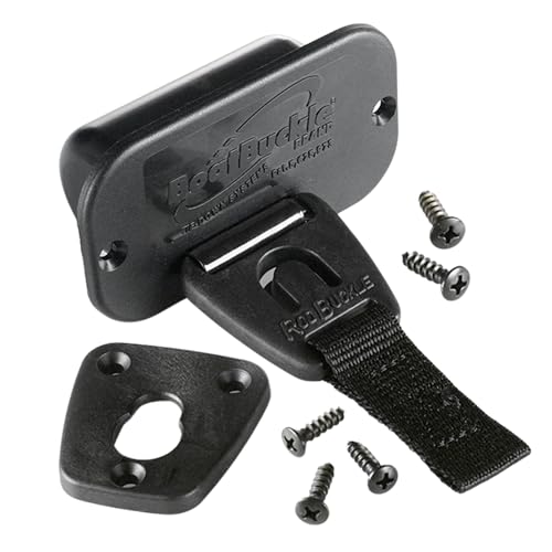 BoatBuckle F14200A 24-Inch Self-Retracting Fishing Rod Holder for Boat Retractable Tie Down Rod Straps for Boat Deck Mount/Gunwale