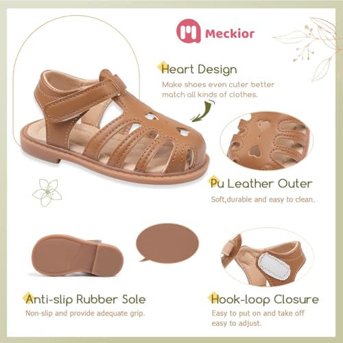 Image of Meckior Toddler Girls Sandals for Little Girls Wedding Dress Sandals Open Toe Non-Slip Summer Beach Pool Shoes (Toddler /Little Kid)