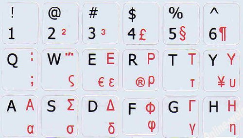 Pegatinas para teclado griego fondo gris miniatura 3