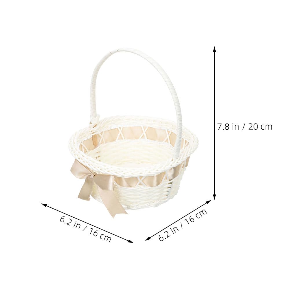 VALICLUD Lot de 2 paniers à fleurs tissés à la main élégants pour accessoires de mariage pour décoration ou panier cadeau de mariage