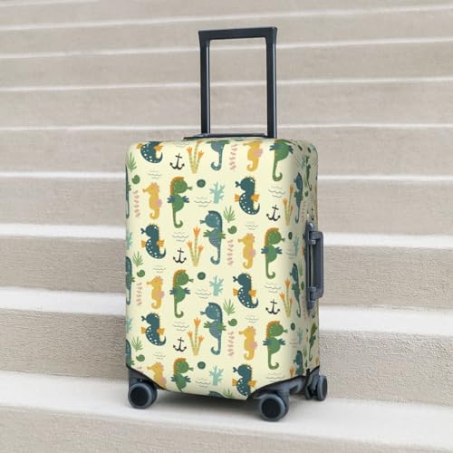 Seahorse Luggage Cover TSA Approved Stylish Dust and Scratch Resistant Luggage Case Protector Washable Elasticated Luggage Covers for Kids and Adults3