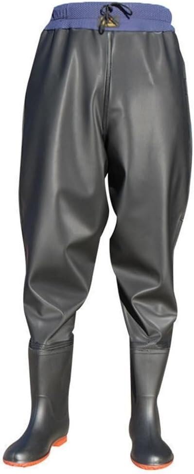 Cuissardes de pêche imperméables résistantes noires pour hommes femmes 46