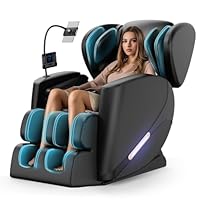 Full Body Massage Chair with Zero Gravity, Massage Chair Recliner with Heating, Airbags, Foot Roller, Touch Screen, Bluetooth Speaker