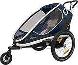 HAMAX Outback One Fahrradanhänger inkl. Fahrraddeichsel & Buggy-Rad blau 2022 Fahrrad-anhänger