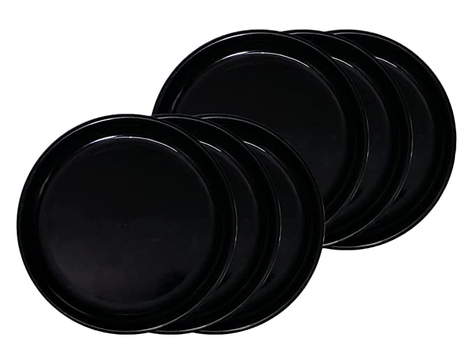 Image of Round Microwave Safe Dinner Plates for Serving Office /Party /Home /Dining Table /Kitchen /Restaurant (Set of 6 Plates)