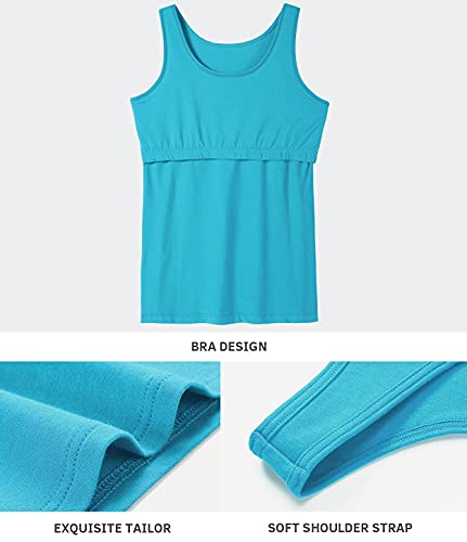 Image of Vislivin Cotton Tank Tops with Shelf Bra for Women Stretch Tanks Wide Strap Undershirts