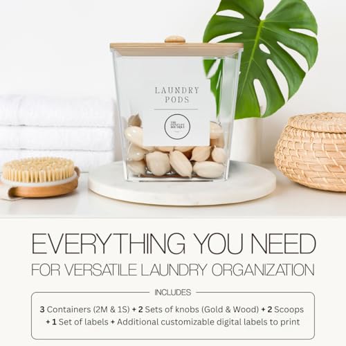 Image of Laundry Capsules and Dryer Sheets, Acrylic Laundry Room Containers, Organization Jars, Laundry Room Storage, Laundry Room Storage Jars for Laundry Room Organization