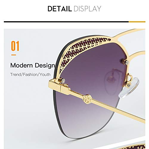 KKmoon Óculos de sol unissex da moda Óculos de sol sem moldura UV 400 Lente de proteção com gradient