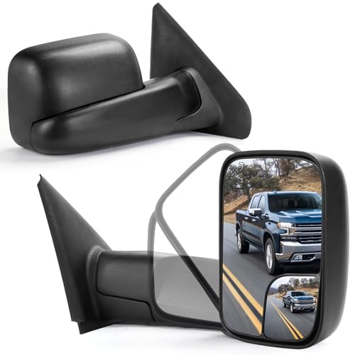 Towing Mirrors a Pair for 2002-2008 Dodge Ram 1500, 2003-2009 Dodge Ram 2500 3500 with Heated, Power Adjustment