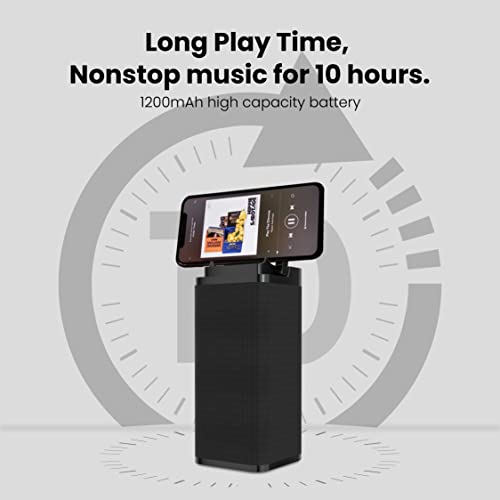 Image of UBON Bluetooth Speaker Meerchi Series SP-53, 7W Wireless Speaker with TWS Function, Inbuilt Mobile Stand, FM Radio, Supports USB, SD Card & AUX, Portable Speaker for Travel Up to 10H Playtime (Black)