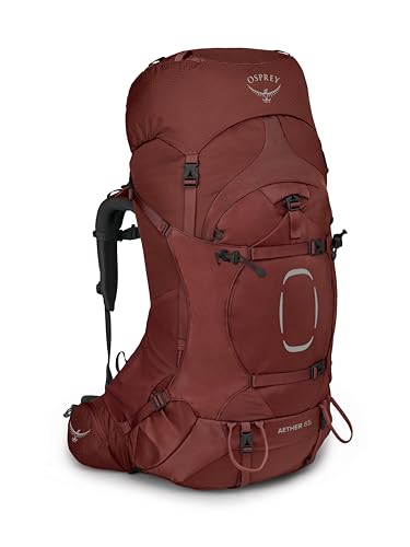 Osprey Aether 65L Men's Backpacking Backpack, Deep Acorn Red, L/XL