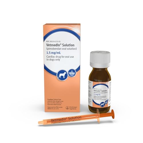 VETMEDIN Solution (pimobendan Oral Solution) for Dogs 1.5 mg/mL inodilator 50 mL Bottle
