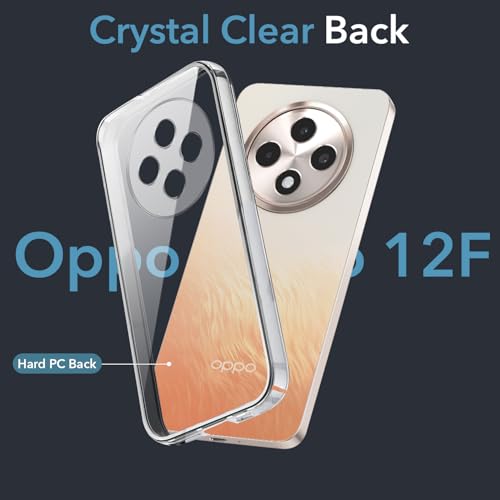 Image of Jkobi Lifetime Anti-Yellow Clear Back Cover Case for Oppo Reno 12F 5G (Sleek Hard Crystal | Shockproof and Camera Protection)