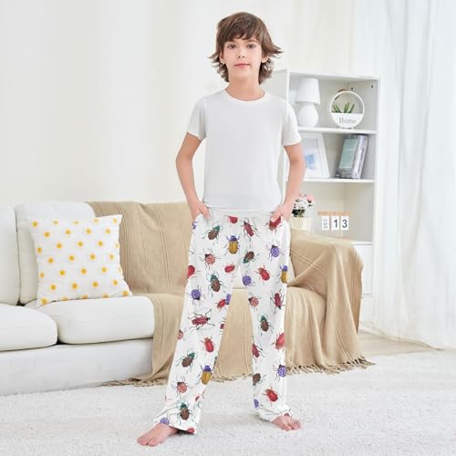 ZZXXB Ladybug Cicada Boys Long Pants Soft Trousers Elastic Waist Kids Lounge Bottoms with Pockets S-XL 5
