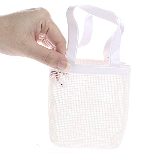 Factory Direct Craft Group of 12 Waterproof, Small, White Vinyl Mesh Bags With Handles for Event Decor, Party Accessory, and Everyday Use