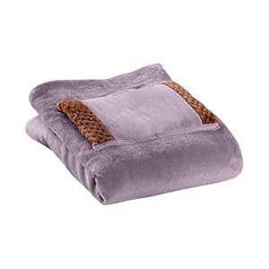 USB Heated Blanket with Pocket, Washable Protable Heated Blanket 32x24 Inch Electric Lap Throw Winter Warm Heating Blanket for Home, Office, Or Travel (Purple A)
