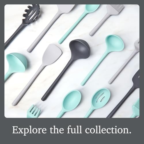 Image of Tovolo Flex Core Scoopula Silicone Multifunction Spoon Spatula Combo Oyster Gray, BPA Free Spatula Spoon Silicone Heat Resistant Scoopula, Scoop and Serve Spatula Combo Kitchen Utensils