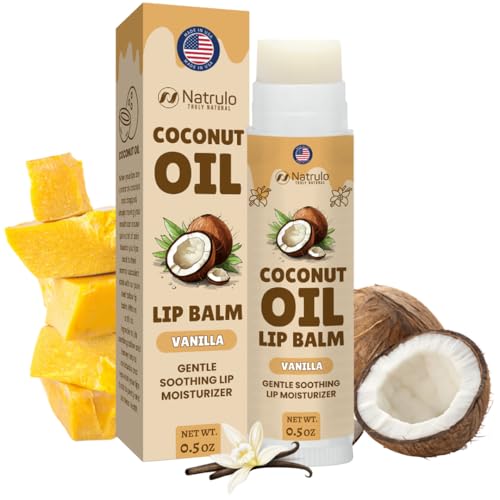 Image of Coconut Lip Balm - Hydrating Lip Balm for Dry Cracked Lips - Natural Chapstick with Coconut Oil & Beeswax - Lip Repair for Extremely Dry Lips - Moisturizing Lip Care for Men Women & Kids - Made in USA