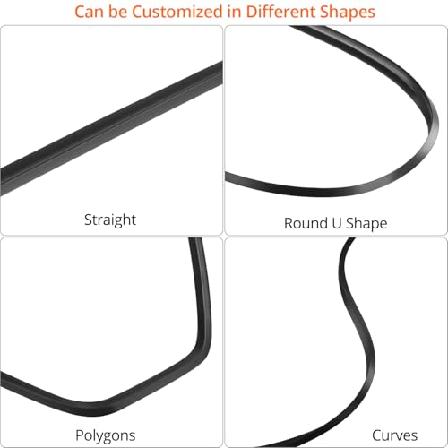 QWORK® Dusche Schwallschutzleiste, 200CM Duschschwelle für Rahmenlose Duschtür, Schwarz Silikon Wasserstopper Schutzleiste, für Badezimmern, Küchen