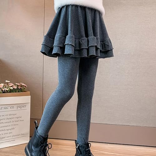 Girls Trendy Leggings with Skirt, Leggings Skirts Ruffle Pants for Girls, Stretchy Cotton Ruffle Skirt Pants for Kids3