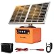 FarmNix 48 KM Weidezaungerät SOLAR 12V, 0.3-1.5J, 6KV-12KV Einstellbar Elektrozaungerät，inkl. 15W-Solarpanel, 12V 7Ah Blei-Akku & Erdungsset für große und kleine Tiere