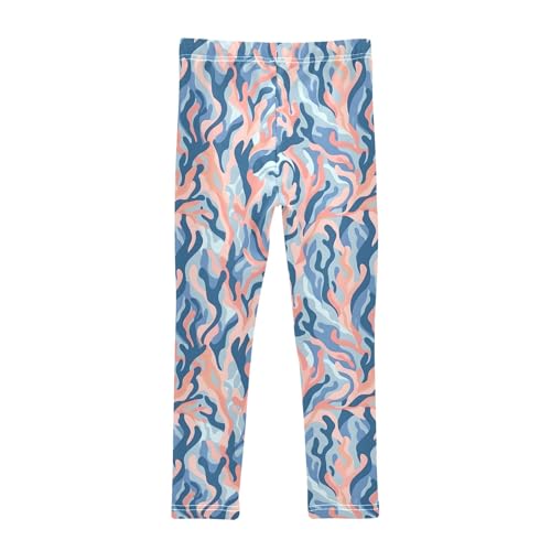 Colored Coral Girls Leggings Athletic Pants Tights Stretch Bottom2