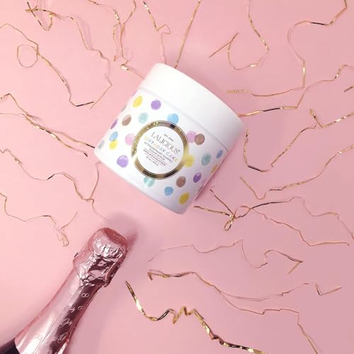 Image of LALICIOUS Birthday Cake w Pink Shimmer - Exfoliating & Moisturizing Whipped Body Scrub | Sugar & Coconut Oil | Gently Buffs & Smooths Sensitive Skin | No Parabens | Large 16oz