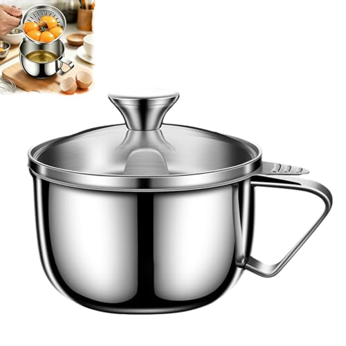 2 in 1 Egg White Separator with Bowl and Lid, Stainless Steel Egg Yolk White Separator Filter Cup, Separates Multiple Eggs at Once, Built-in Bowl for Whipping, for Kitchen Cooking Baker Tool (1 Pcs)