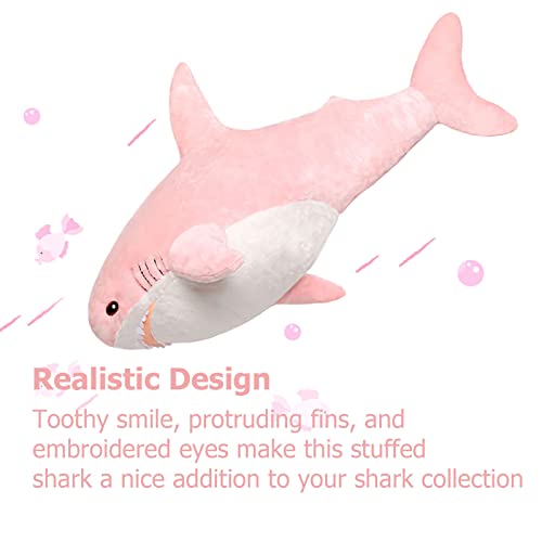 Morismos B09T37295F Pink Shark Plush Toy, 40In Stuffed Animal thumb #2