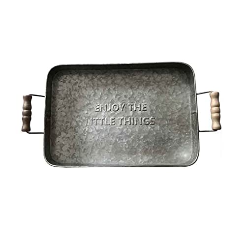 Nvshiyk Bandeja de tocador Farmhouse Decor Bandejas Redondas Y Rectangulares con Asas Decorativas Ahorrando más Espacio (Color : Silver, Size : 39x28cm) Cover