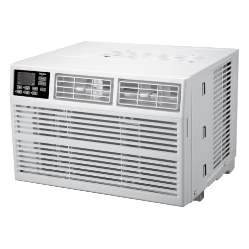 Image of Whirlpool 18,000 BTU Window Air Conditioner with Dehumidifier, Timer, White | 230V, Remote Control, 3 Speeds, 24H Timer for Large Rooms up to 1000 Sq. Ft., Bedroom, Living Room, Apartment