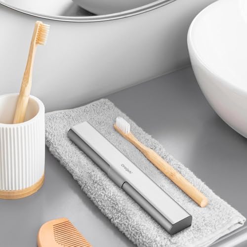 Oralphi Aluminum Toothbrush Travel Case, Portable Toothbrush Holder, Durable Manual Toothbrush Cover Container for Traveling, Bathroom, Camping, Business Trip(1 Pack) — view 6