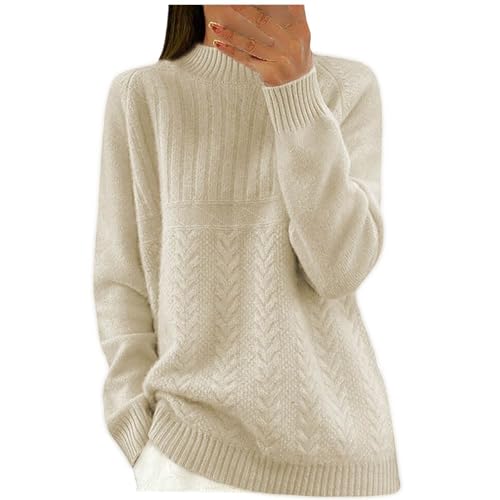 Womens Fall Sweaters Mock Neck Long Sleeve Pullover Dressy Causal Tops Winter Warm Jumper Blouses Fashion Clothes