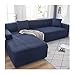 SLOUD Sofabezug Sofabezug L Form Sofaüberwürfe Sofa Abdeckung Elastische Polyester Maschinenwaschbar Falten-1 sitzer-Tibetisch blau
