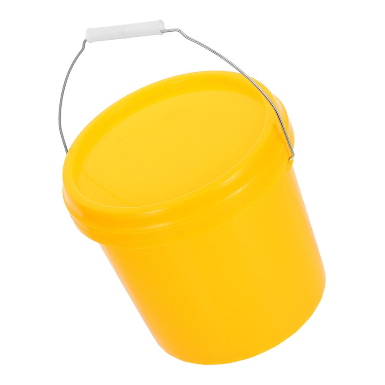 CALLARON Secchio Ermetico in Plastica Pp da 5 Litri con Coperchio a Tenuta e Manico, Design Rotondo Spesso, per Uso Domestico e Conservazione senza Perdite