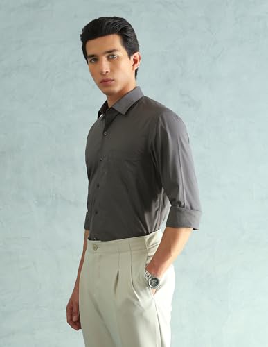Image of Arrow Slim Fit Mens Formal Shirt - 100% Cotton, Breathable & Comfortable, Full Sleeves Shirts for Men