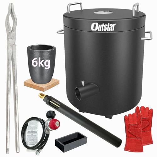 Outstar 6KG Propane Melting Furnace Kit,Smelter Furnace Smelting Gold Silver Copper Aluminum Metal Recycle for Jewelry Making and Metal Casting
