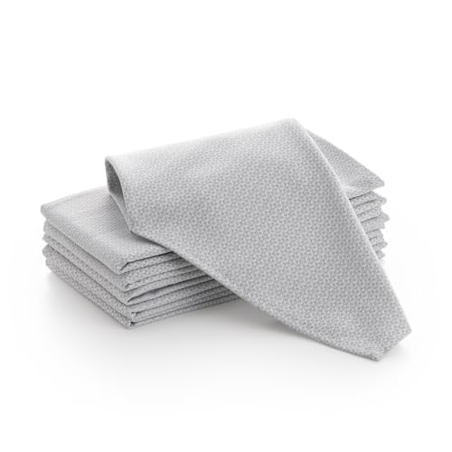 Pack 6 servilletas satén diseño geométrico de Tela algodón Resistentes Eventos Celebraciones Fiestas hostelería 45x45 cm, Color Piedra