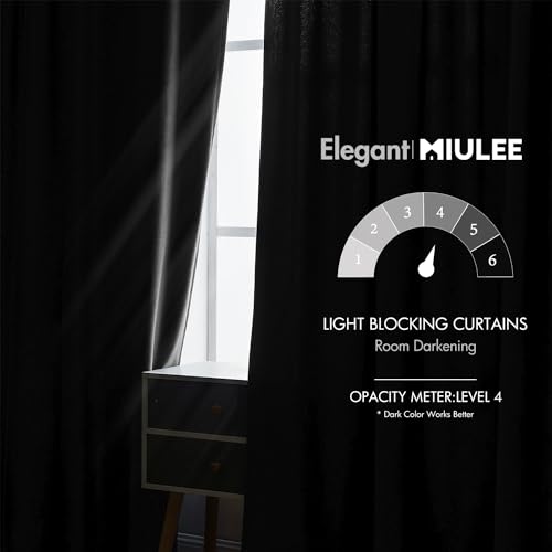 Image of MIULEE Black Velvet Curtains 52x84 inches 2 Panels Luxury Blackout Curtains | Thermal Insulated, Super Soft Window Drapes for Bedroom Living Room, Rod Pocket & Back Tab, Halloween Decor