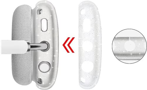 Saharacase Hybrid Flex Cover Case For Apple Airpods Max [Rugged] Headphone Protection Antislip Grip Slim (Transparent Sparkle) #TOP5