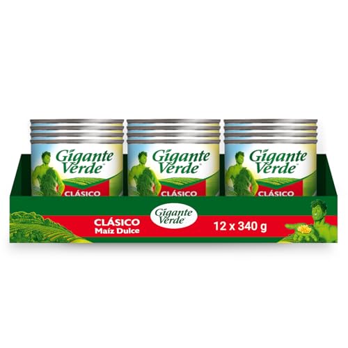 Gigante Verde - Maíz Dulce Clásico en Lata, Pack de 12 Latas de 340g, Sin Conservantes, Producto Natural y Fresco
