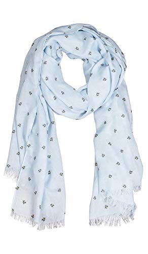Wrendale Designs by Hannah Dale - Flight of the Bumblebee Lightweight Bee Scarf - 70cm by 190cm