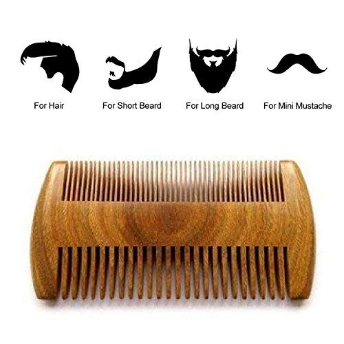 Image of Ekan Double Sided Beard Neem Wood Comb, Handmade Pocket Comb Beard Accessories For Men Brown color 15 Gram pack of 1 (Neem wood Comb Model no -12)